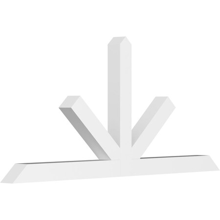 Ekena Millwork Saratoga Architectural Grade PVC Gable Bracket, 72"W x 33"H x 4"D x 4"F, 11/12 Pitch GBP072X33X0404SAR00